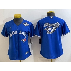 Women Toronto Blue Jays Team Big Logo Royal 2025 World Series Cool Base Stitched Baseball Jersey 