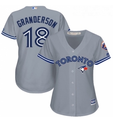Womens Majestic Toronto Blue Jays 18 Curtis Granderson Authentic Grey Road MLB Jersey Womens Majestic Toronto Blue Jays 18 Curtis Granderson Authentic Grey Road MLB Jersey