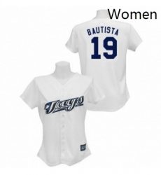 Womens Majestic Toronto Blue Jays 19 Jose Bautista Replica White MLB Jersey Womens Majestic Toronto Blue Jays 19 Jose Bautista Replica White MLB Jersey