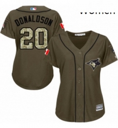 Womens Majestic Toronto Blue Jays 20 Josh Donaldson Authentic Green Salute to Service MLB Jersey Womens Majestic Toronto Blue Jays 20 Josh Donaldson Authentic Green Salute to Service MLB Jersey