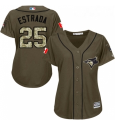 Womens Majestic Toronto Blue Jays 25 Marco Estrada Replica Green Salute to Service MLB Jersey Womens Majestic Toronto Blue Jays 25 Marco Estrada Replica Green Salute to Service MLB Jersey