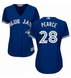 Womens Majestic Toronto Blue Jays 28 Steve Pearce Authentic Blue Alternate MLB Jersey Womens Majestic Toronto Blue Jays 28 Steve Pearce Authentic Blue Alternate MLB Jersey
