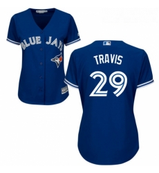 Womens Majestic Toronto Blue Jays 29 Devon Travis Replica Blue Alternate MLB Jersey Womens Majestic Toronto Blue Jays 29 Devon Travis Replica Blue Alternate MLB Jersey