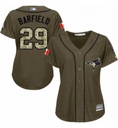 Womens Majestic Toronto Blue Jays 29 Jesse Barfield Replica Green Salute to Service MLB Jersey Womens Majestic Toronto Blue Jays 29 Jesse Barfield Replica Green Salute to Service MLB Jersey