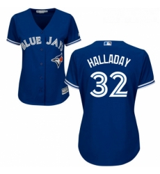 Womens Majestic Toronto Blue Jays 32 Roy Halladay Replica Blue Alternate MLB Jersey Womens Majestic Toronto Blue Jays 32 Roy Halladay Replica Blue Alternate MLB Jersey