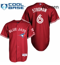 Womens Majestic Toronto Blue Jays 6 Marcus Stroman Authentic Red Canada Day MLB Jersey Womens Majestic Toronto Blue Jays 6 Marcus Stroman Authentic Red Canada Day MLB Jersey