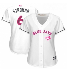 Womens Majestic Toronto Blue Jays 6 Marcus Stroman Replica White Mothers Day Cool Base MLB Jersey Womens Majestic Toronto Blue Jays 6 Marcus Stroman Replica White Mothers Day Cool Base MLB Jersey