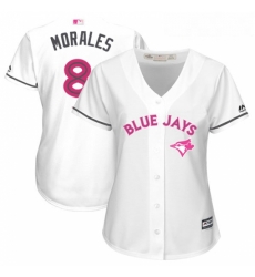 Womens Majestic Toronto Blue Jays 8 Kendrys Morales Authentic White Mothers Day Cool Base MLB Jersey Womens Majestic Toronto Blue Jays 8 Kendrys Morales Authentic White Mothers Day Cool Base MLB Jersey