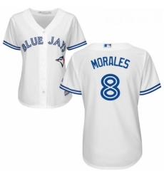 Womens Majestic Toronto Blue Jays 8 Kendrys Morales Replica White Home MLB Jersey Womens Majestic Toronto Blue Jays 8 Kendrys Morales Replica White Home MLB Jersey