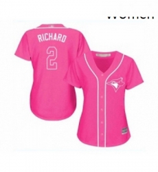 Womens Toronto Blue Jays 2 Clayton Richard Replica Pink Fashion Cool Base Baseball Jersey Womens Toronto Blue Jays 2 Clayton Richard Replica Pink Fashion Cool Base Baseball Jersey