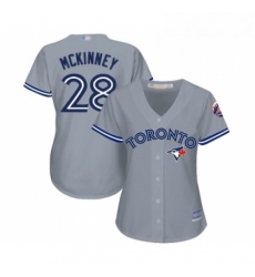 Womens Toronto Blue Jays 28 Billy McKinney Replica Grey Road Baseball Jersey Womens Toronto Blue Jays 28 Billy McKinney Replica Grey Road Baseball Jersey