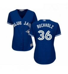 Womens Toronto Blue Jays 36 Clay Buchholz Replica Blue Alternate Baseball Jersey Womens Toronto Blue Jays 36 Clay Buchholz Replica Blue Alternate Baseball Jersey
