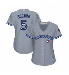 Womens Toronto Blue Jays 5 Eric Sogard Replica Grey Road Baseball Jersey Womens Toronto Blue Jays 5 Eric Sogard Replica Grey Road Baseball Jersey