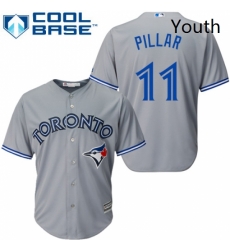 Youth Majestic Toronto Blue Jays 11 Kevin Pillar Replica Grey Road MLB Jersey Youth Majestic Toronto Blue Jays 11 Kevin Pillar Replica Grey Road MLB Jersey