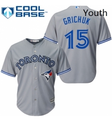 Youth Majestic Toronto Blue Jays 15 Randal Grichuk Authentic Grey Road MLB Jersey Youth Majestic Toronto Blue Jays 15 Randal Grichuk Authentic Grey Road MLB Jersey