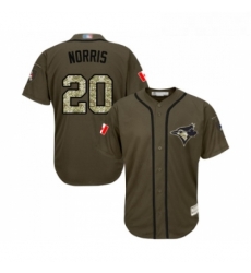 Youth Toronto Blue Jays 20 Bud Norris Authentic Green Salute to Service Baseball Jersey Youth Toronto Blue Jays 20 Bud Norris Authentic Green Salute to Service Baseball Jersey