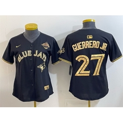 Youth Toronto Blue Jays 27 Vladimir Guerrero Jr  Black Gold 2025 American League Champions Limited Stitched Baseball Jersey