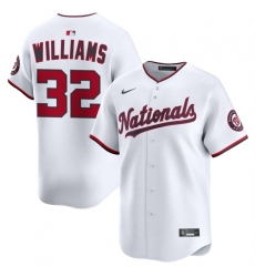 Men Washington Nationals 32 Trevor Williams White 2025 Home Limited Stitched Baseball Jersey