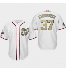 Men Washington Nationals 37 Stephen Strasburg White 2019 World Series Champions Gold Program Cool Base Jersey Men Washington Nationals 37 Stephen Strasburg White 2019 World Series Champions Gold Program Cool Base Jersey