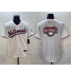 Men Washington Nationals Team Big Logo White Limited Stitched Baseball Jersey