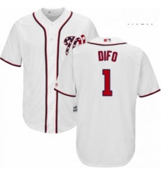 Mens Majestic Washington Nationals 1 Wilmer Difo Replica White Home Cool Base MLB Jersey Mens Majestic Washington Nationals 1 Wilmer Difo Replica White Home Cool Base MLB Jersey