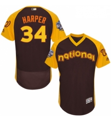 Mens Majestic Washington Nationals 34 Bryce Harper Brown 2016 All Star National League BP Authentic Collection Flex Base MLB Jersey Mens Majestic Washington Nationals 34 Bryce Harper Brown 2016 All Star National League BP Authentic Collection Flex Base MLB Jersey