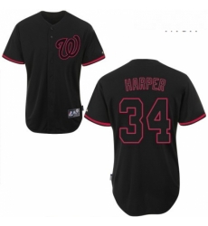 Mens Majestic Washington Nationals 34 Bryce Harper Replica Black Fashion MLB Jersey Mens Majestic Washington Nationals 34 Bryce Harper Replica Black Fashion MLB Jersey