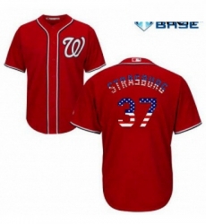 Mens Majestic Washington Nationals 37 Stephen Strasburg Authentic Red USA Flag Fashion MLB Jersey Mens Majestic Washington Nationals 37 Stephen Strasburg Authentic Red USA Flag Fashion MLB Jersey