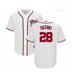 Mens Washington Nationals 28 Kurt Suzuki Replica White Home Cool Base Baseball Jersey Mens Washington Nationals 28 Kurt Suzuki Replica White Home Cool Base Baseball Jersey