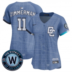 Women Washington Nationals 11 Ryan Zimmerman Blue 2025 City Connect Limited Stitched Baseball Jersey