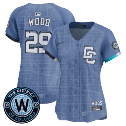 Women Washington Nationals 29 James Wood Blue 2025 City Connect Limited Stitched Baseball Jersey