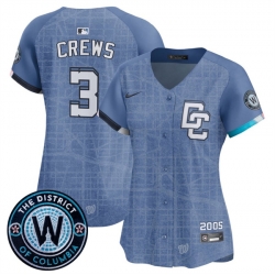 Women Washington Nationals 3 Dylan Crews Blue 2025 City Connect Limited Stitched Baseball Jersey