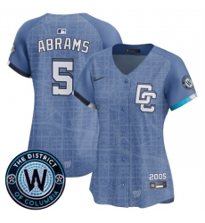 Women Washington Nationals 5 CJ Abrams Blue 2025 City Connect Limited Stitched Baseball Jersey