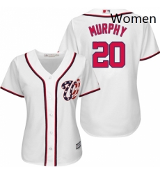 Womens Majestic Washington Nationals 20 Daniel Murphy Authentic White Home Cool Base MLB Jersey Womens Majestic Washington Nationals 20 Daniel Murphy Authentic White Home Cool Base MLB Jersey