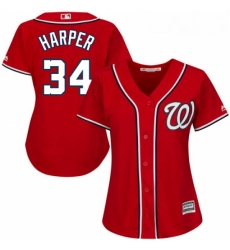 Womens Majestic Washington Nationals 34 Bryce Harper Authentic Red Alternate 1 Cool Base MLB Jersey Womens Majestic Washington Nationals 34 Bryce Harper Authentic Red Alternate 1 Cool Base MLB Jersey