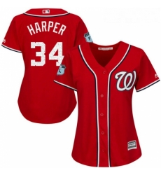 Womens Majestic Washington Nationals 34 Bryce Harper Authentic Scarlet 2017 Spring Training Cool Base MLB Jersey Womens Majestic Washington Nationals 34 Bryce Harper Authentic Scarlet 2017 Spring Training Cool Base MLB Jersey