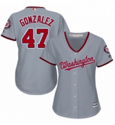 Womens Majestic Washington Nationals 47 Gio Gonzalez Authentic Grey Road Cool Base MLB Jersey Womens Majestic Washington Nationals 47 Gio Gonzalez Authentic Grey Road Cool Base MLB Jersey