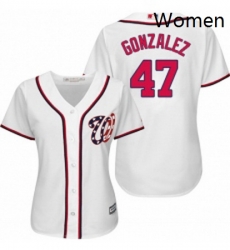 Womens Majestic Washington Nationals 47 Gio Gonzalez Replica White Home Cool Base MLB Jersey Womens Majestic Washington Nationals 47 Gio Gonzalez Replica White Home Cool Base MLB Jersey