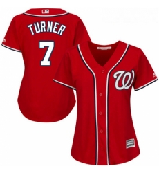 Womens Majestic Washington Nationals 7 Trea Turner Authentic Red Alternate 1 Cool Base MLB Jersey Womens Majestic Washington Nationals 7 Trea Turner Authentic Red Alternate 1 Cool Base MLB Jersey