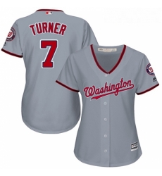 Womens Majestic Washington Nationals 7 Trea Turner Replica Grey Road Cool Base MLB Jersey Womens Majestic Washington Nationals 7 Trea Turner Replica Grey Road Cool Base MLB Jersey