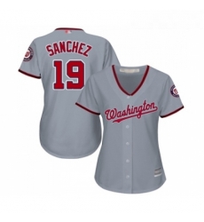 Womens Washington Nationals 19 Anibal Sanchez Replica Grey Road Cool Base Baseball Jersey Womens Washington Nationals 19 Anibal Sanchez Replica Grey Road Cool Base Baseball Jersey