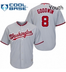 Youth Majestic Washington Nationals 8 Brian Goodwin Replica Grey Road Cool Base MLB Jersey Youth Majestic Washington Nationals 8 Brian Goodwin Replica Grey Road Cool Base MLB Jersey