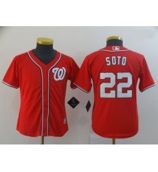 Youth Nationals 22 Juan Soto Red Cool Base Jersey Youth Nationals 22 Juan Soto Red Cool Base Jersey