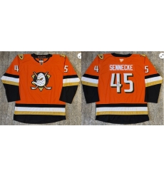 Men Anaheim Ducks #45 Beckett Sennecke Orange Stitched NHL Jersey Men Anaheim Ducks #45 Beckett Sennecke Orange Stitched NHL Jersey