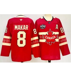 Men Canada 8 Cale Makar Red 2025 4 Nations Face Off Premium Stitched Jersey