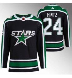 Men Dallas Stars 24 Roope Hintz Black 2022 23 Reverse Retro Stitched Jersey Men Dallas Stars 24 Roope Hintz Black 2022 23 Reverse Retro Stitched Jersey