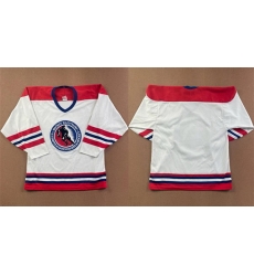 Men Hall Of Fame Blank White Stitched Hockey Jersey