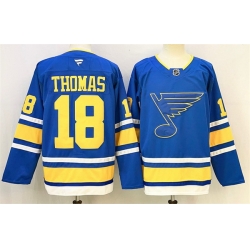 Men St  Louis Blues 18 Robert Thomas Blue 2025 Stitched Hockey Jersey