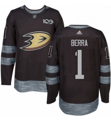 Mens Adidas Anaheim Ducks 1 Reto Berra Authentic Black 1917 2017 100th Anniversary NHL Jersey Mens Adidas Anaheim Ducks 1 Reto Berra Authentic Black 1917 2017 100th Anniversary NHL Jersey