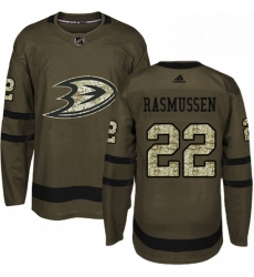 Mens Adidas Anaheim Ducks 22 Dennis Rasmussen Premier Green Salute to Service NHL Jersey Mens Adidas Anaheim Ducks 22 Dennis Rasmussen Premier Green Salute to Service NHL Jersey